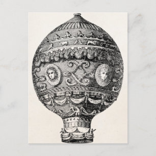 Vintage Hot Air Balloon Retro Airship Old Balloons Postcard