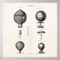 Vintage Hot Air Balloon Retro Airship Old Balloons