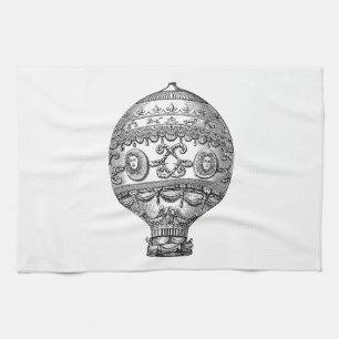 Vintage Hot Air Balloon Retro Airship Old Balloons Tea Towel