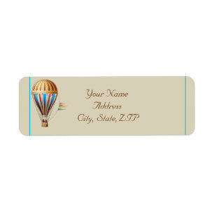 Vintage Hot Air Balloon Return Address