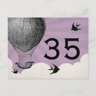 Vintage Hot Air Balloon Table Numbers Postcard