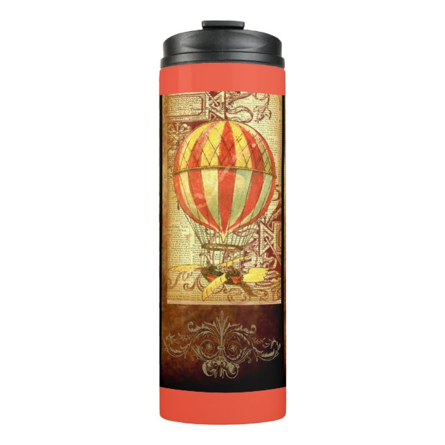 Vintage hot air balloon thermal tumbler (Front)