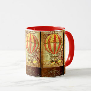 Vintage hot air balloon victorian mug