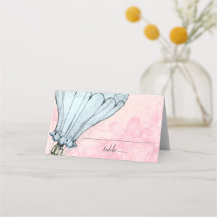 Vintage Hot Air Balloon Wedding Place Card