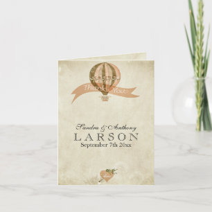 Vintage Hot Air Balloon Wedding Thank You