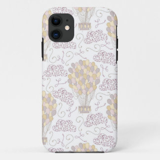Vintage hot air balloon yellow and grey iPhone 11 case