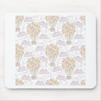 Vintage hot air balloon yellow and grey mouse mat