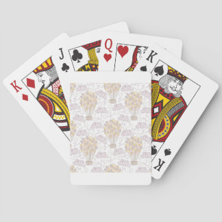 Vintage hot air balloon yellow and grey playing cards