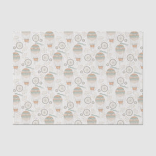 Vintage Hot Air Balloons and Tricycles Off White Tissue Paper