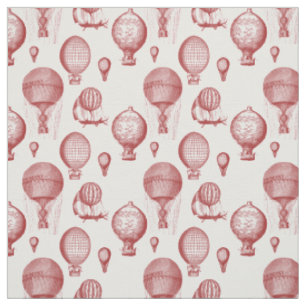 Vintage Hot Air Balloons in Brown Fabric