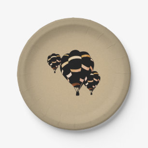 Vintage Hot Air Balloons Paper Plate