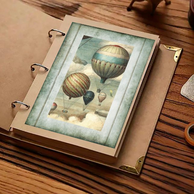 Vintage Hot Air Balloons Scrapbook Paper (Creator Uploaded)