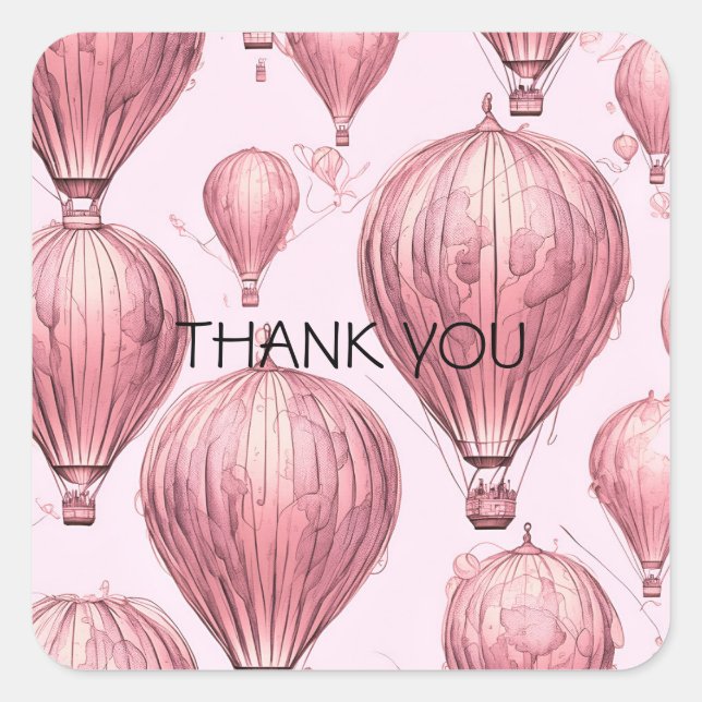 Vintage Hot Air Balloons Square Sticker (Front)