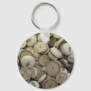 Vintage Hot and Cold Porcelain Knobs Key Ring
