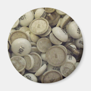 Vintage Hot and Cold Porcelain Knobs Magnet