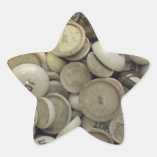 Vintage Hot and Cold Porcelain Knobs Star Sticker