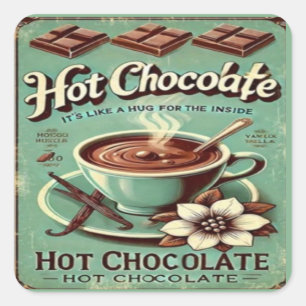 Vintage Hot Chocolate  Square Sticker
