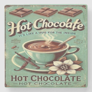 Vintage Hot Chocolate Stone Coaster