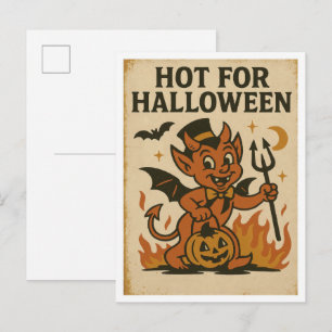 Vintage Hot for Halloween Postcard