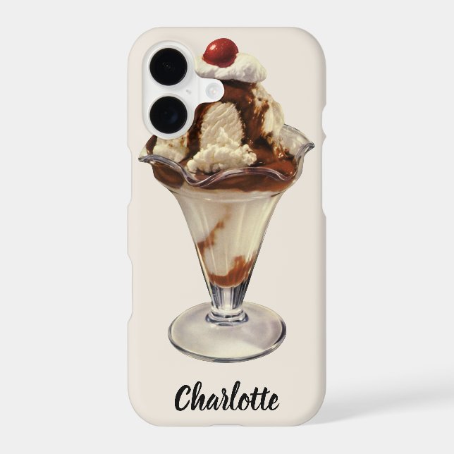 Vintage Hot Fudge Ice Cream Sundae Desserts (Back)