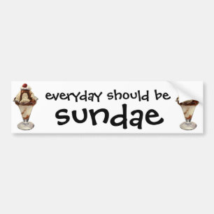Vintage Hot Fudge Ice Cream Sundae Desserts Bumper Sticker