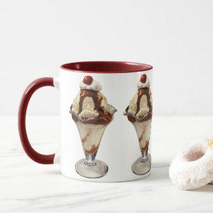 Vintage Hot Fudge Ice Cream Sundae Desserts Mug