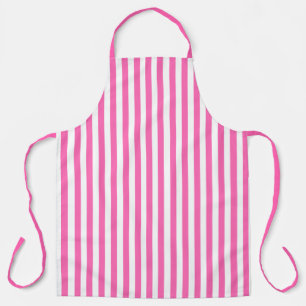Vintage Hot Pink & White Stripes Striped Apron