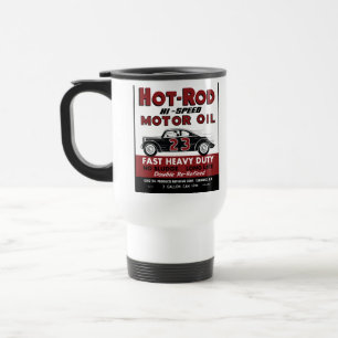 Vintage Hot-Rod Motor Oil tin can design Travel Mug