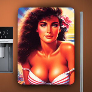 Vintage Hot Summer Girl Magnet