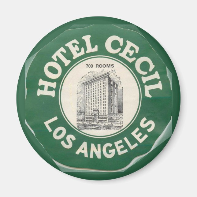 Vintage Hotel Cecil, Los Angeles, CA Magnet (Front)