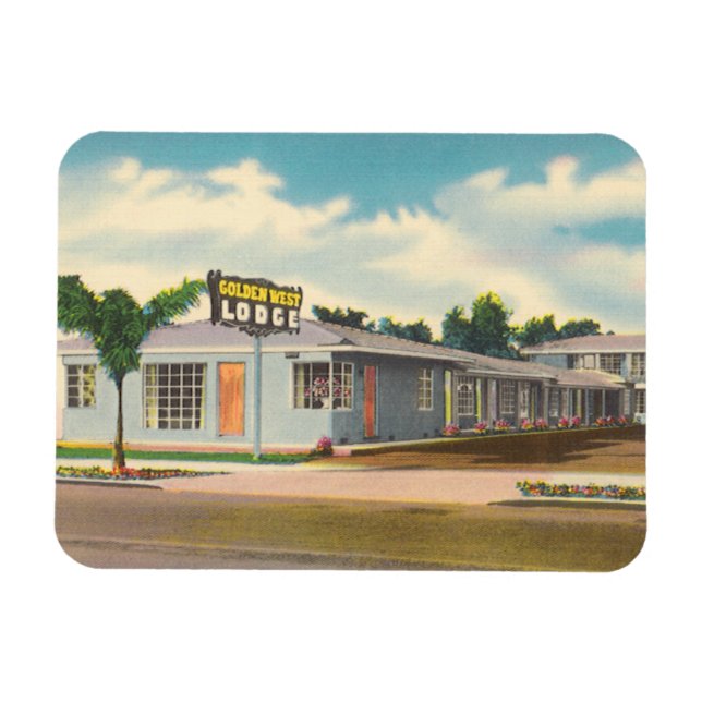 Vintage Hotel, Golden West Lodge Motel Magnet (Horizontal)