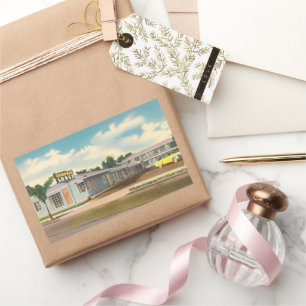 Vintage Hotel, Golden West Lodge Motel Rectangular Sticker