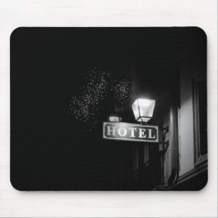 Vintage hotel sign, street light and many light mouse mat