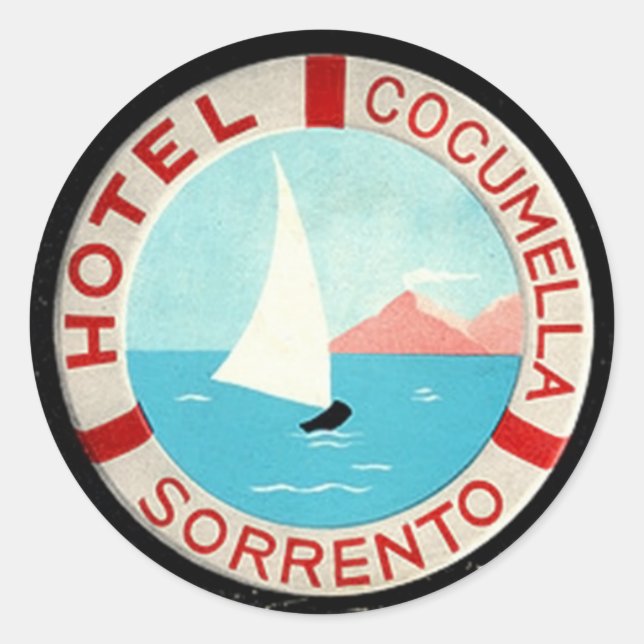 Vintage Hotel & Travel Sticker (Front)