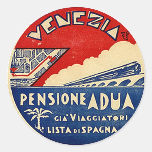 Vintage Hotel & Travel Sticker (Front)