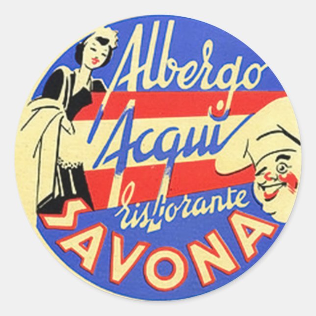Vintage Hotel & Travel Sticker (Front)