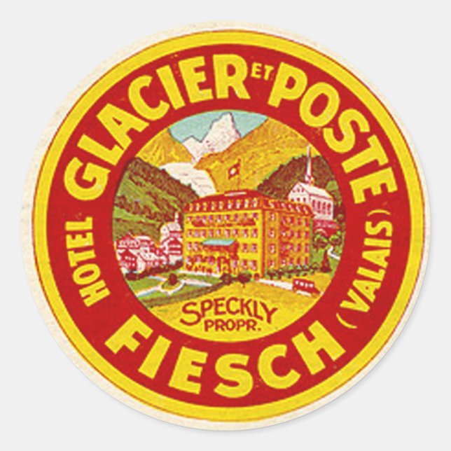 Vintage Hotel & Travel Sticker (Front)