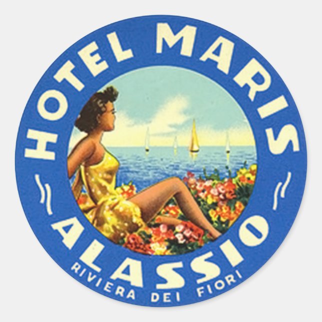 Vintage Hotel & Travel Sticker (Front)