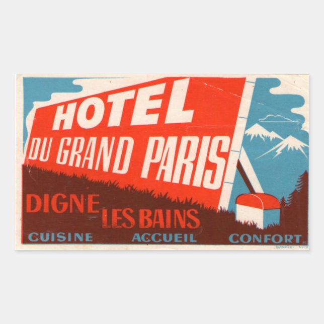 Vintage Hotel & Travel Sticker (Front)