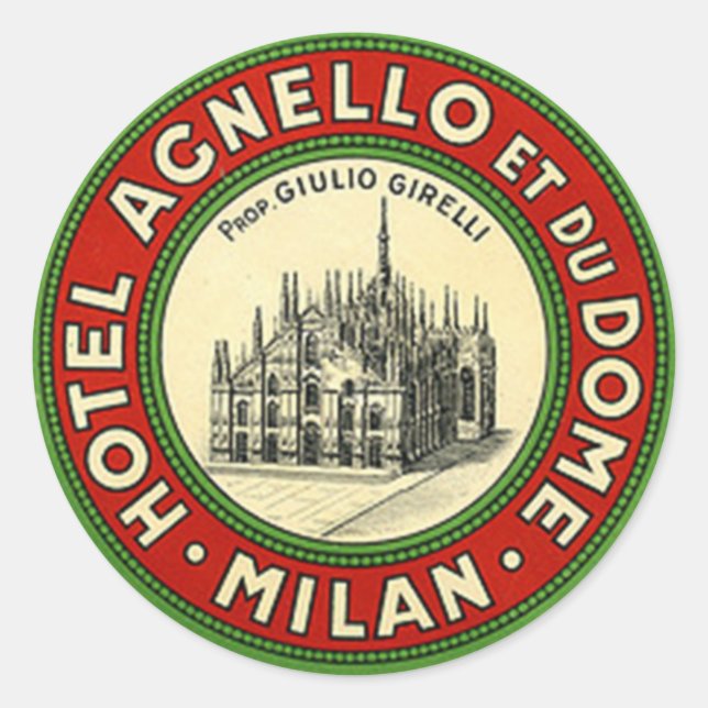 Vintage Hotel & Travel Sticker (Front)