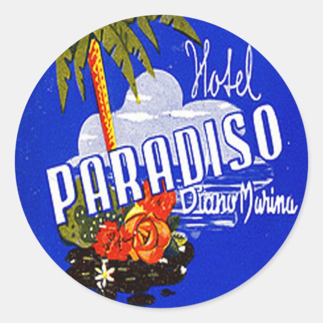 Vintage Hotel & Travel Sticker (Front)