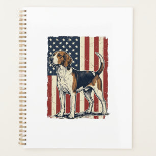 Vintage Hound Dog Patriotic Flag Vector Shirt Desi Planner