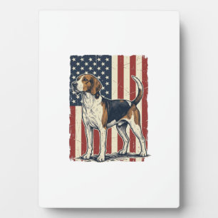 Vintage Hound Dog Patriotic Flag Vector Shirt Desi Plaque