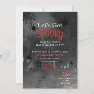 Vintage House Adult Halloween Party Vintage  Invitation