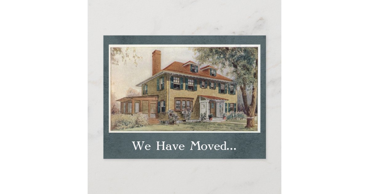 Vintage House Change Of Address Postcard Template Zazzle Co Uk