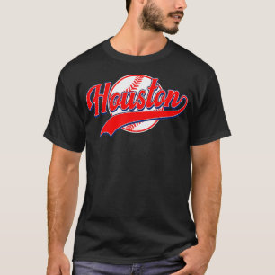Vintage Houston City Baseball Distressed Baseball T-Shirt