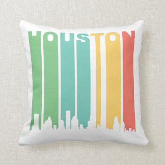Vintage Houston Cityscape Cushion