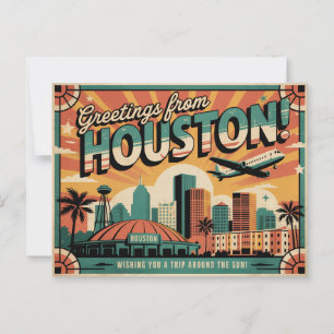 Vintage Houston Postcard Greetings from Houston