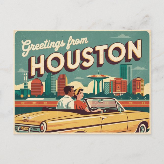 Vintage Houston Postcard | Greetings from Houston (Front)