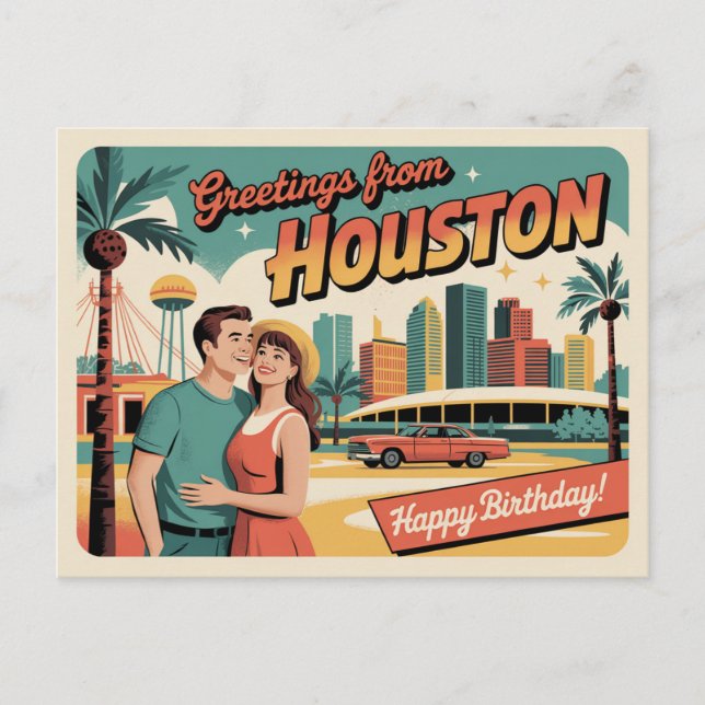 Vintage Houston Postcard | Greetings from Houston (Front)
